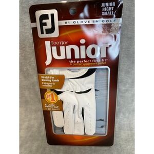 FootJoy Junior Kids Golf Glove Right Hand‎ Small White Black New in Package